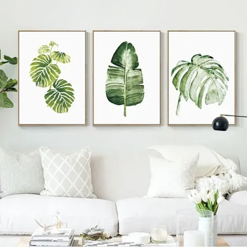 Green Plants Watercolor Wall Decoration Living Room Decoration