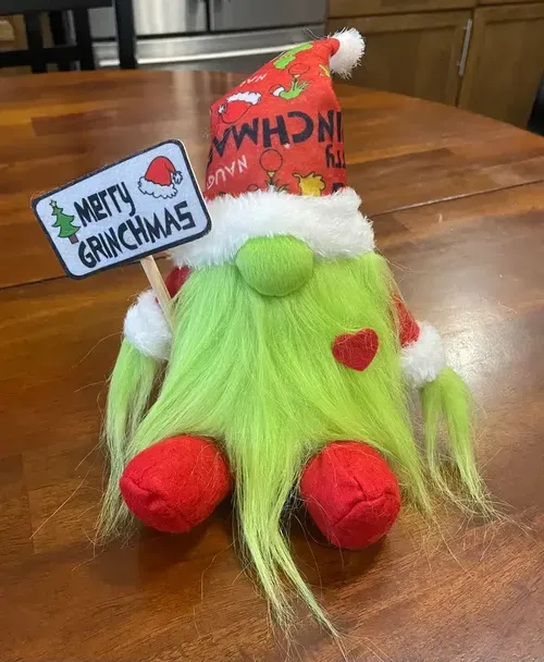 Grinch Sitting Doll Ornament - Green Hair Monster Christmas Decoration photo review