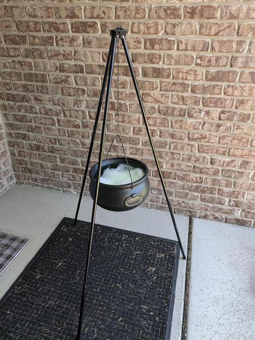 Halloween Witches Cauldron On Tripod – Large Witches Cauldron With Lights Mesh – Halloween Decorations Outdoor photo review