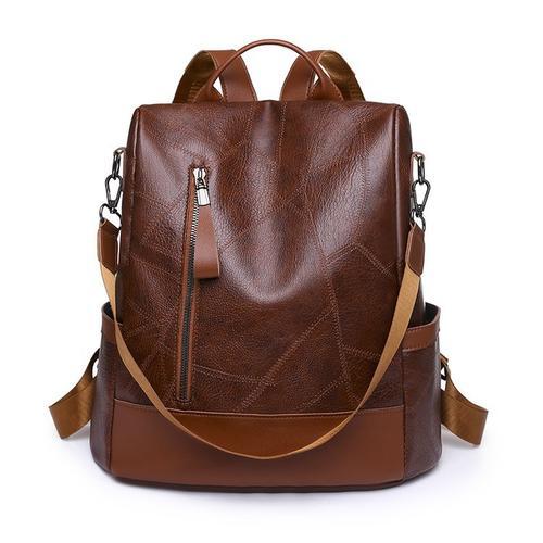 High-Quality Women's Leather Backpack with Large Capacity and Anti-Theft Design