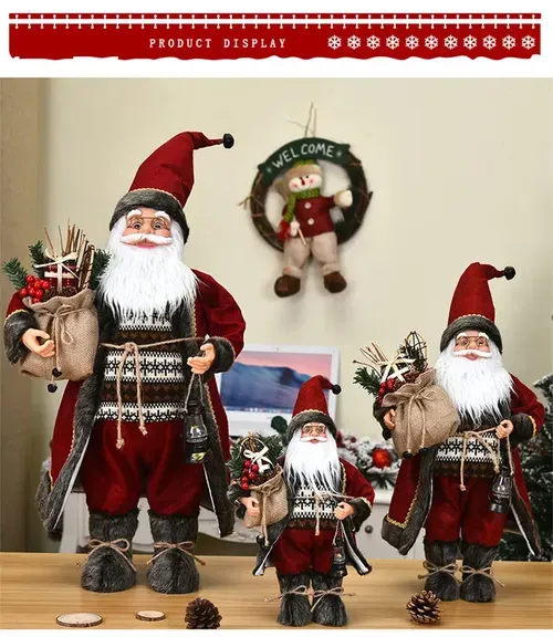 Large Santa Claus Christmas Decorations for Home - Happy New Year