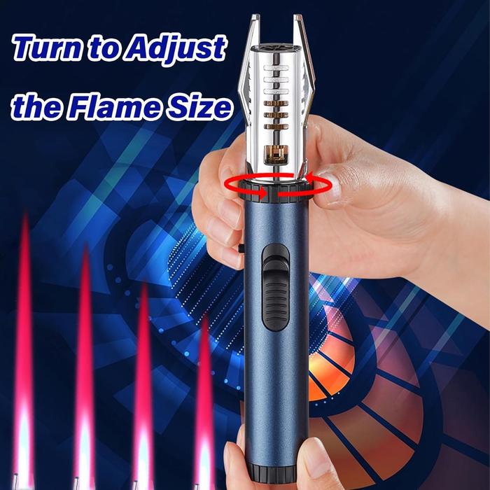 Lightsaber Butane Torch Lighter, Windproof Adjustable Refillable Red Flame Jet Torch Lighter With Safety Switch