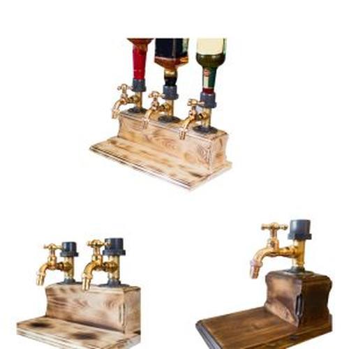 Liquor Alcohol Whiskey Wood Dispenser