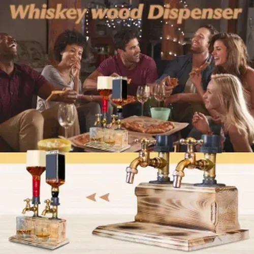 Liquor Alcohol Whiskey Wood Dispenser