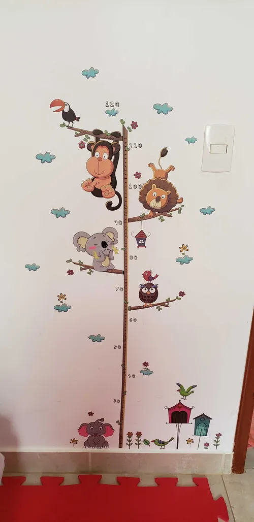 Lovely Animal Growth Chart Wall Sticker for Kids Room Decoration photo review