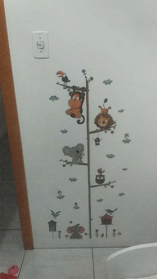 Lovely Animal Growth Chart Wall Sticker for Kids Room Decoration photo review