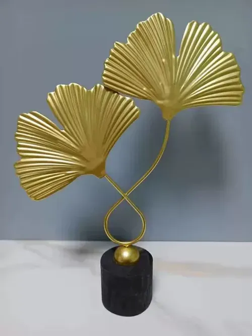 Luxury Nordic Gold Ginkgo Leaf Sculpture for Living Room Decor photo review