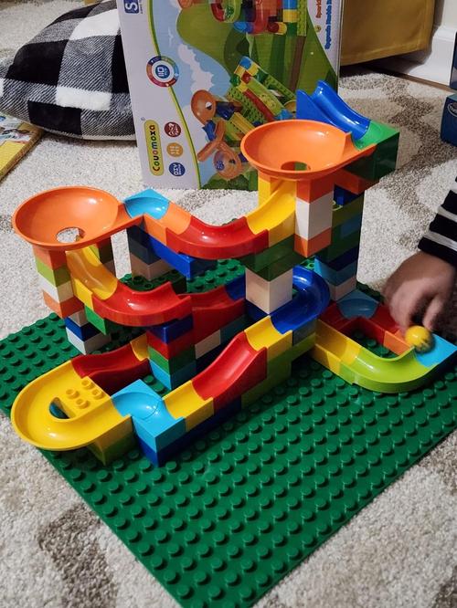 Marble Run Building Blocks, Classic Big Blocks STEM Toy Bricks Set Kids Race Track photo review