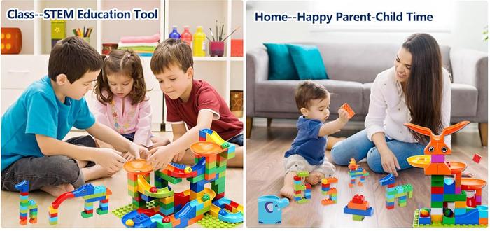 Marble Run Building Blocks, Compatible Classic Large Blocks Maze Track Sets, Big Blocks Educational STEM