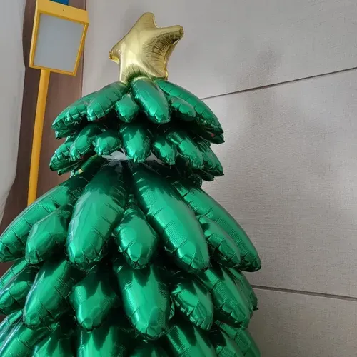 Merry Christmas Party Decorations with Green Christmas Tree Foil Balloons photo review