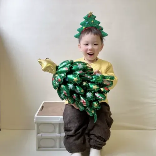 Merry Christmas Party Decorations with Green Christmas Tree Foil Balloons photo review