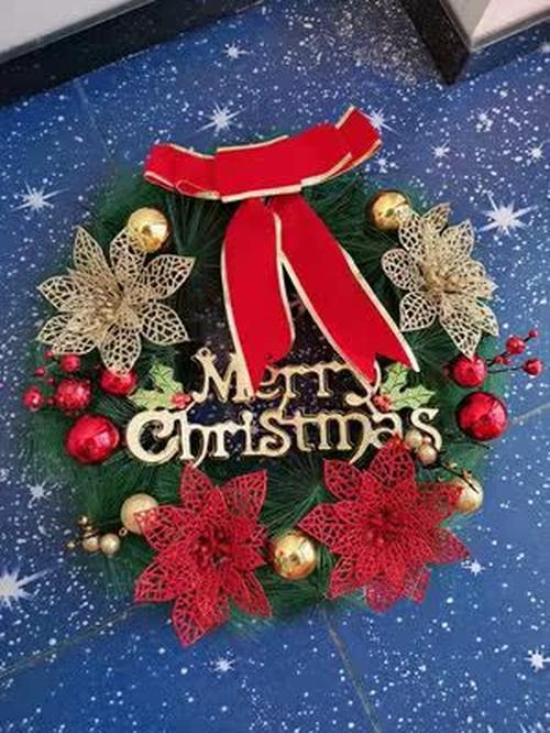 Merry Christmas Red Round Backdrop with Elastic Prop for Family Party Photography photo review