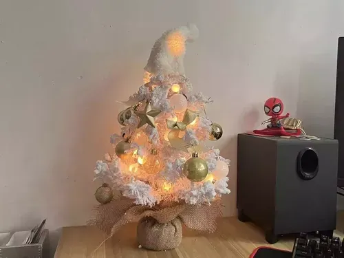 Movable LED Christmas Tree with Desktop Ornaments for Home Decoration photo review