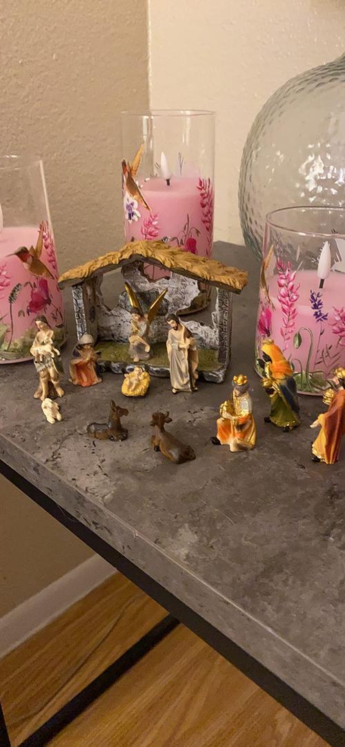 Nativity Set 12-Piece Christmas Nativity Scene Figurine, Hand Resin Craft Statue photo review