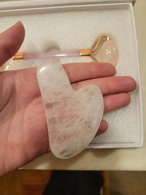 Natural Stone Jade  Scraper Rose Quartz Facial Tools Neck Massager photo review