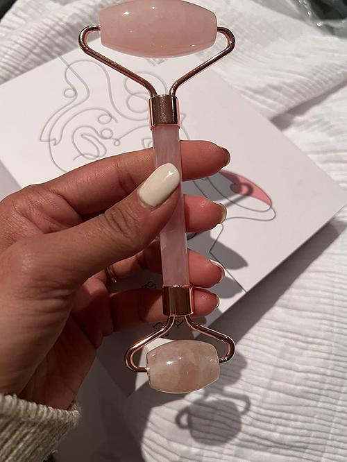 Natural Stone Jade  Scraper Rose Quartz Facial Tools Neck Massager photo review