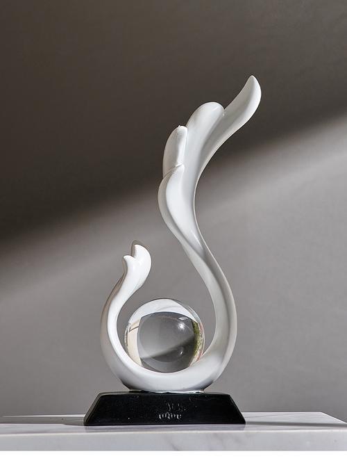 Nordic Abstract Wave Sculpture Figurine Ornaments for Home Decor