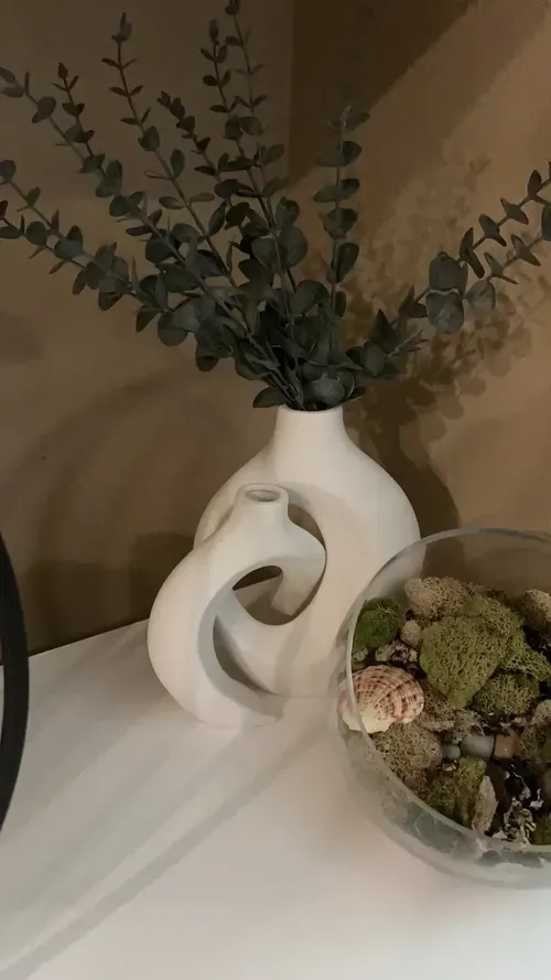 Nordic Ceramic Interlock Vase for Pampas Grass - Wedding, Bridal Shower, Boyfriend, Girlfriend Gift photo review