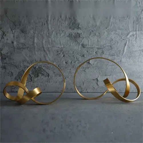 Nordic Minimalist Metal Hollow Abstract Art Ornaments for Home Decor