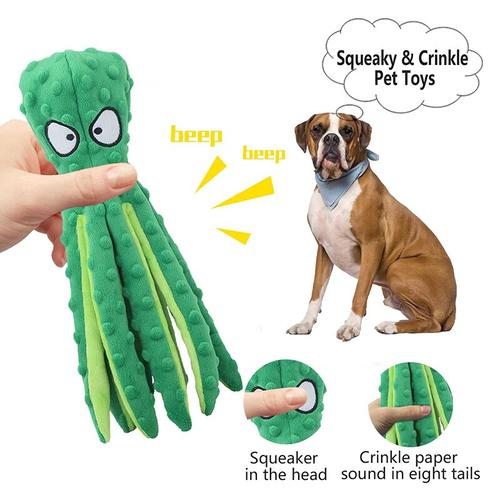 Octopus Plush Dog Toys for Teething - Soft, Durable, Interactive Chew Toys