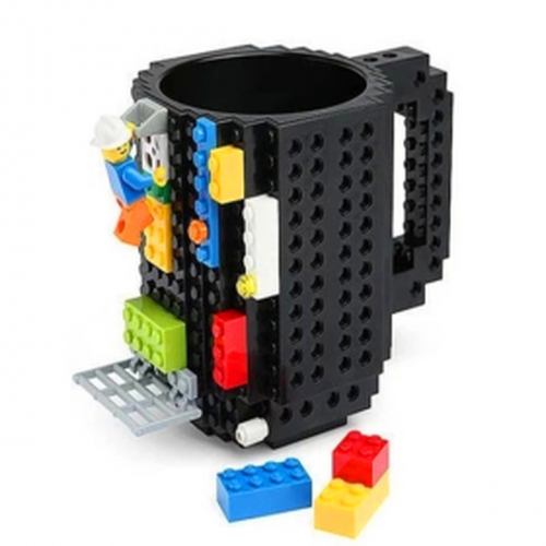 Original Build-On Brick Mug, DIY Block Puzzle Mug