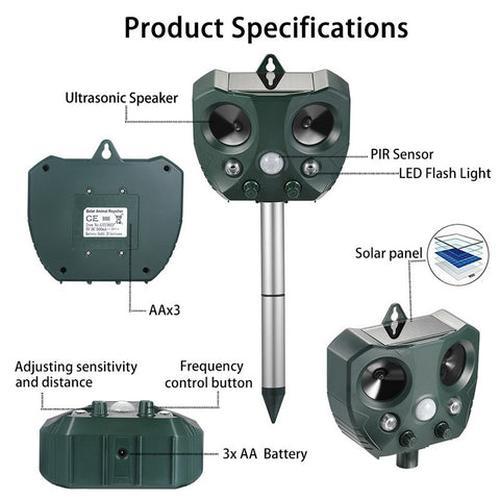 Powerful Ultrasonic Garden Squirrel Repeller Deterrent