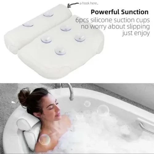 Premium Bath Pillow, Stress Relief And Rejuvenation, Neck And Head Support