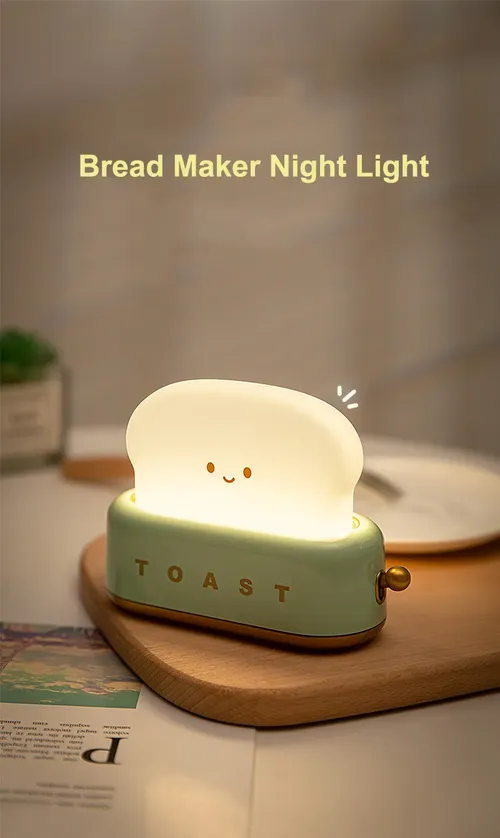 Rechargeable Cartoon Toaster LED Night Light for Kids