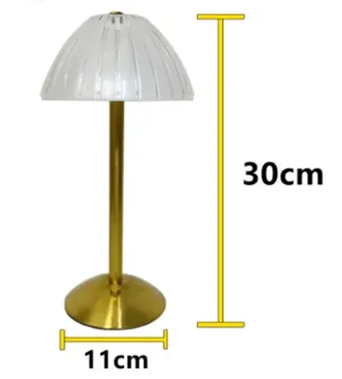 Rechargeable LED Crystal Table Lamp with 3 Colors Touch Dimming for Room, Restaurant, Cafe, Bar, Decorative Lights