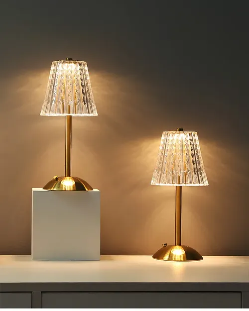 Rechargeable LED Crystal Table Lamp with 3 Colors Touch Dimming for Room, Restaurant, Cafe, Bar, Decorative Lights