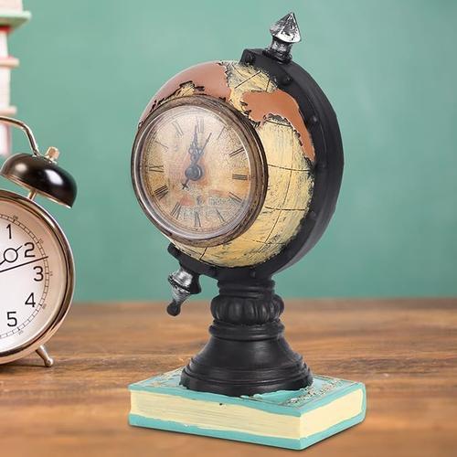 Retro Globe Resin Clock for Home, Office, Cafe, Bar