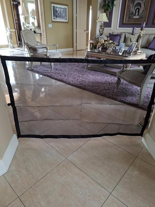 Mesh Gates for Kids or Pets, Magic Pet Gate for The House Stairs Providing a Safe Enclosure for Pets to Play and Rest photo review