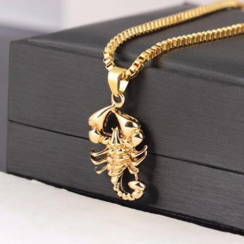 Scorpio Zodiac Pendant Necklace: Vintage Stainless Steel Scorpion Jewelry