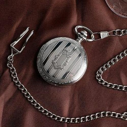 Silver Full Hunter Pocket Watch - Classic Antique Look, Intricately Designed