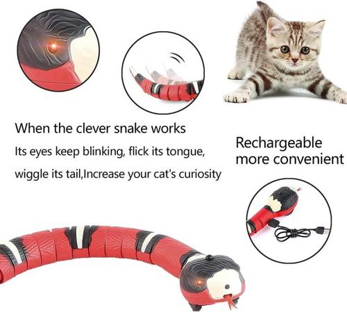 Smart Sensing Snake USB Charging Interactive Cat Toys for Cats and Dogs