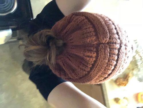 Soft Knit Beanie That's Perfect For Ponytails & Buns photo review