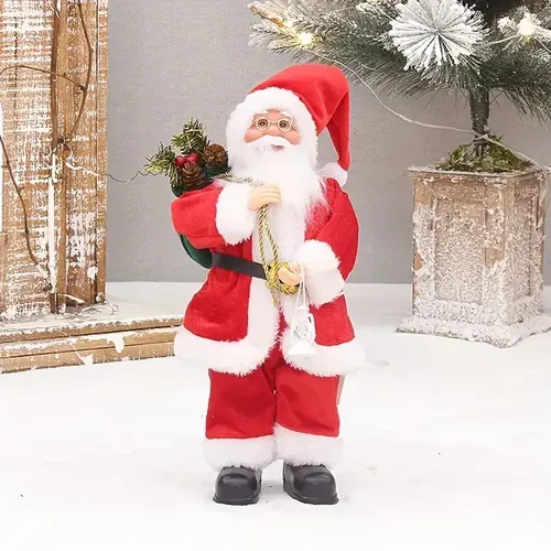 Standing Santa Claus Doll with Gift Box - Christmas Decoration