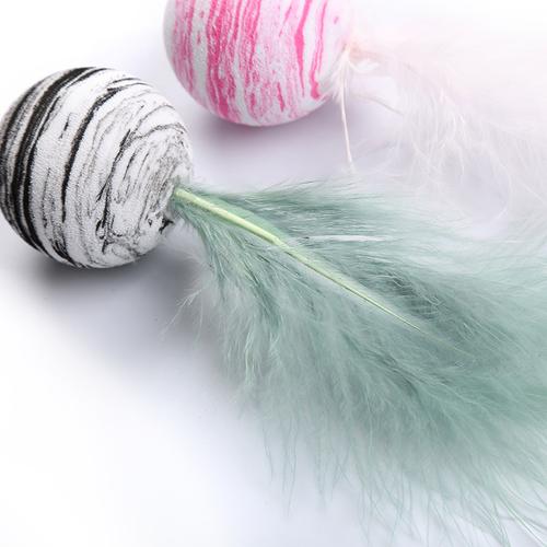 Star Ball Feather Toy for Cats - Funny Throwing Foam Ball with Texture