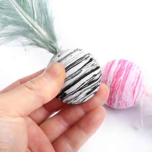 Star Ball Feather Toy for Cats - Funny Throwing Foam Ball with Texture