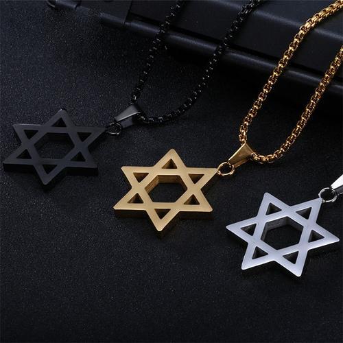 Star of David Twelve Tribes of Israel Pendant Necklace.