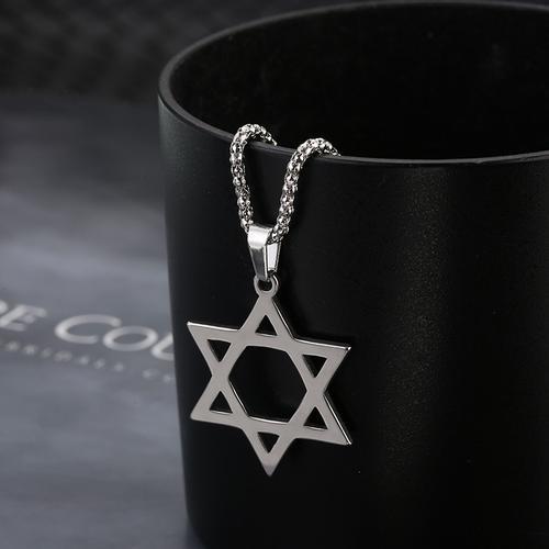 Star of David Twelve Tribes of Israel Pendant Necklace.