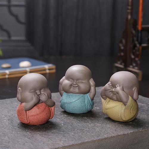 Three Wise Monks, Mini Tea Pets Three No Small Monk Decoration