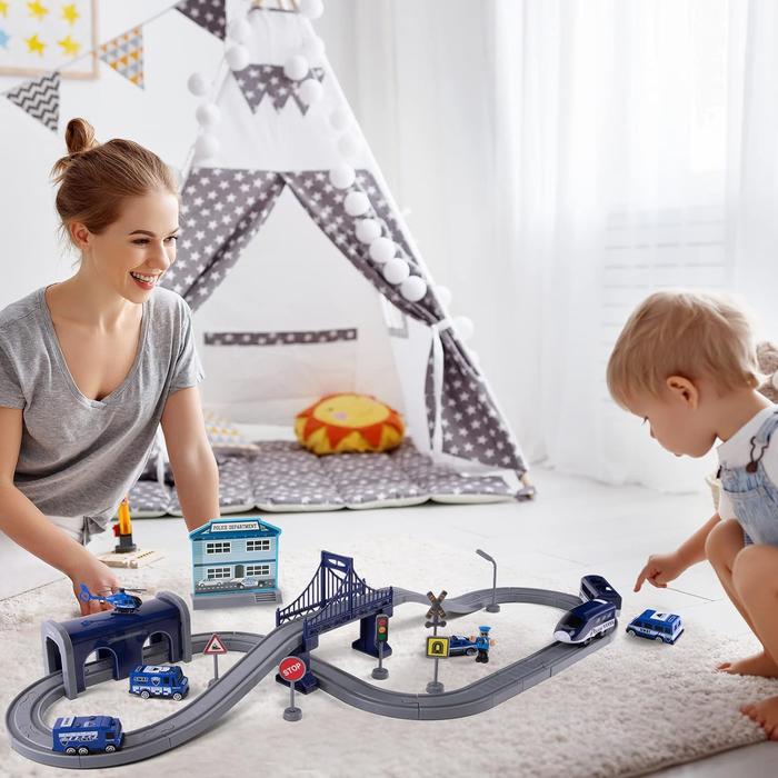 Train Sets for Boys &amp; Girls, Battery Operated Train Set with Tracks Magnetic Connection, Train Set for Toddler