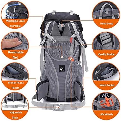 Travel Backpack Large Tourist Rucksack Waterproof Outdoor Sports Climbing Camping Bag With Rain Cover