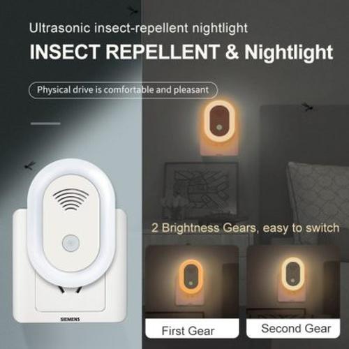 Ultrasonic Mosquito Repellent with Night Light for Home &amp; Garden