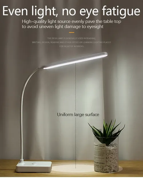 USB Rechargeable Dimmable LED Eye-Protection Desk Lamp with 3 Modes and Foldable Gooseneck for Reading, Studying, and Night Light