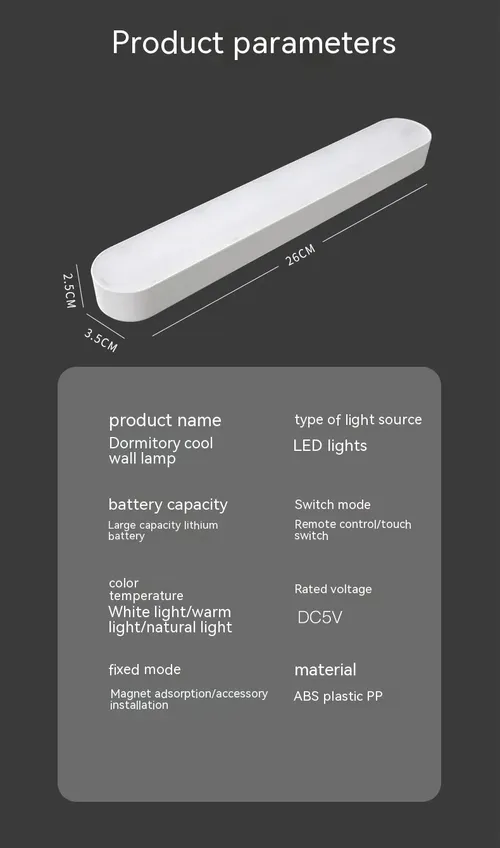 USB Rechargeable Magnetic Dimming LED Night Light Desk Lamp for Bedroom, Computer, Study, and Office