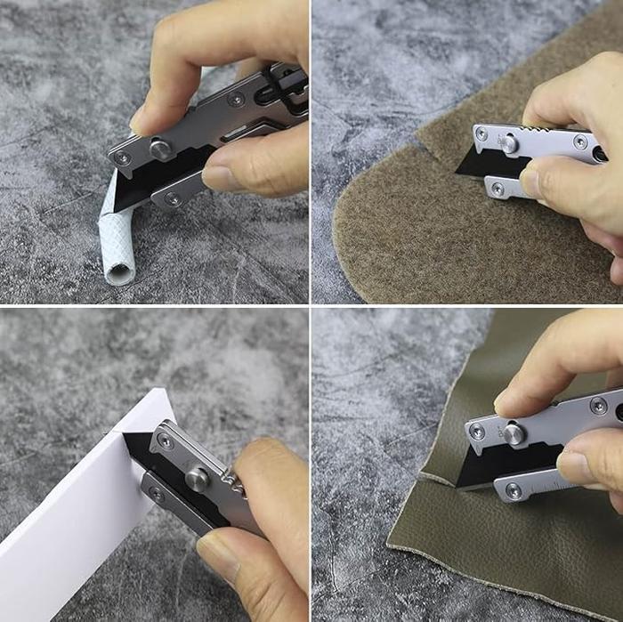 Utility Knife, Retractable Razor Blade, Titanium Box Cutter Locking Razor Knife, Edc Knife Multi-Tool