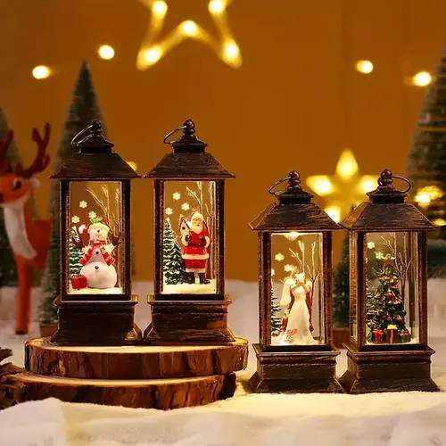 Water-Filled Small Wind Lamps - Christmas Tree Scene Decorations