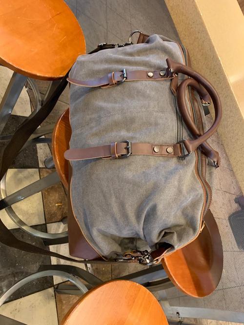 Waxed Canvas Leather Weekender Bag Waterproof Travel Duffels photo review